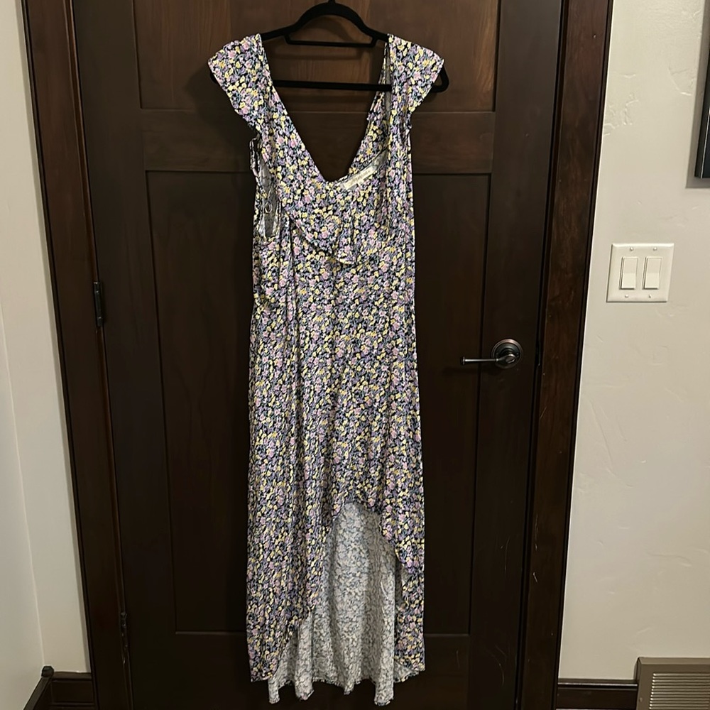 Rewind xl off the shoulder high low dress floral pattern